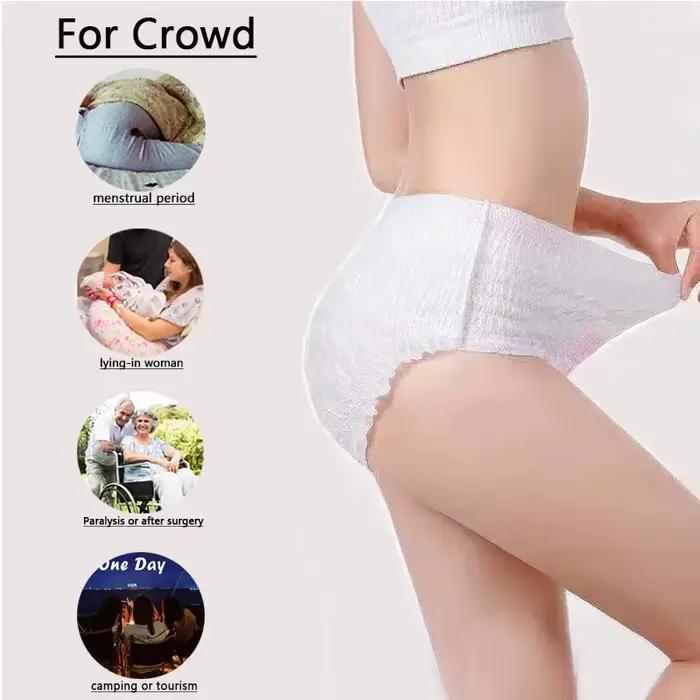 10/20/30 pièces pantalons menstruels grande taille coton enceinte sous-vêtements jetables culottes femmes prénatal post-partum serviettes menstruelles
