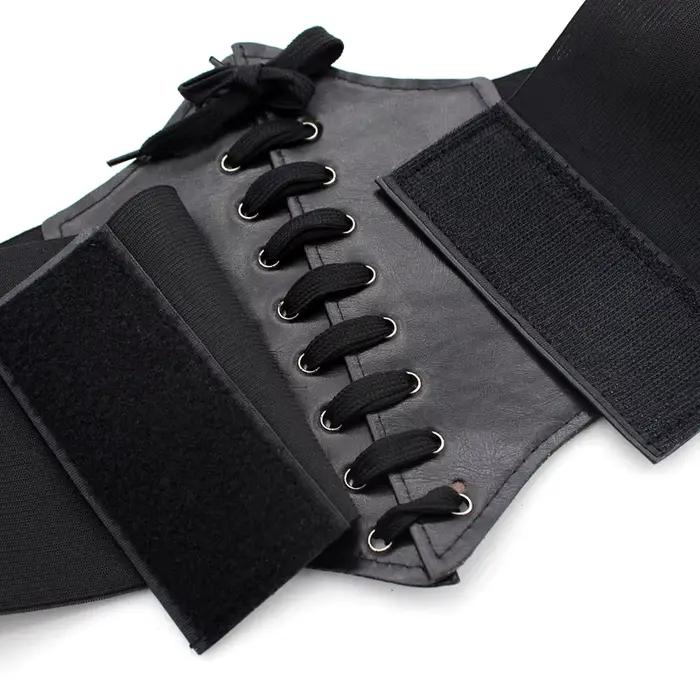 Nouveau Corset Punk noir large ceinture en cuir Pu minceur ceintures de corps pour les femmes élastique taille haute ceinture femme robe Cummerbunds cadeaux