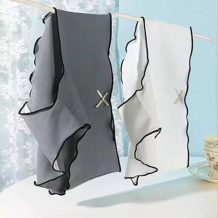3 pièces culottes antibactériennes en soie glacée pour femmes, sous-vêtements triangulaires sans couture, slips taille basse, sous-vêtements confortables pour filles, lingerie Sexy