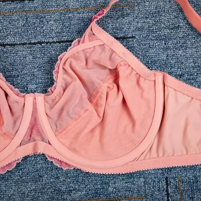 Soutien-gorge minimiseur à armatures non rembourré pour femme, lingerie florale en dentelle, couverture complète, grande taille, 34, 36, 38, 40, 42, 44, C, D, E, F