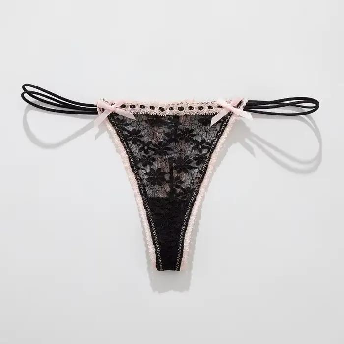 Culottes en dentelle à nœud, lingerie sexy pour femme, tenue quotidienne à la maison, strings unis, sous-vêtements pour femme, culottes taille basse respirantes, Трусы Женские