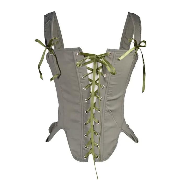 Corset Renaissance Médiévale pour Femme, Bustier Vintage, Crop, Corset à Lacets, Camisole Noire et Blanche