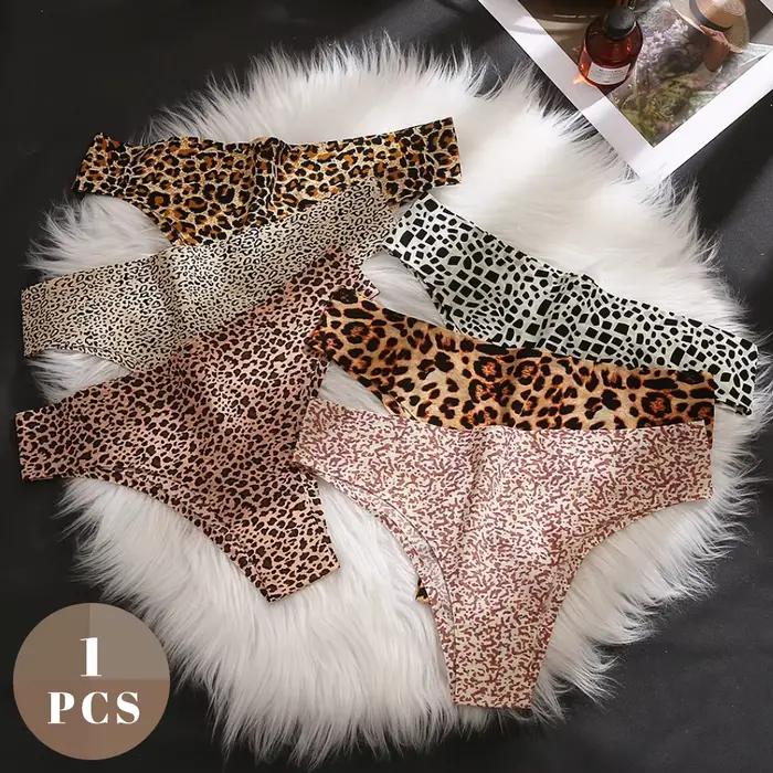 Ice Injong-Culotte brésilienne léopard pour femme, sous-vêtement sexy, doux pour la peau, bikini confortable, nouveau, 2023