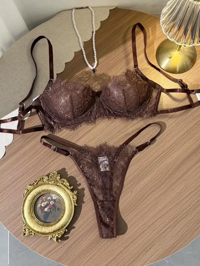 Soutien-gorge d'été élégant en dentelle transparente brodée, confortable, anti-affaissement, couvrance totale, design discret et minimisation pour poitrines généreuses