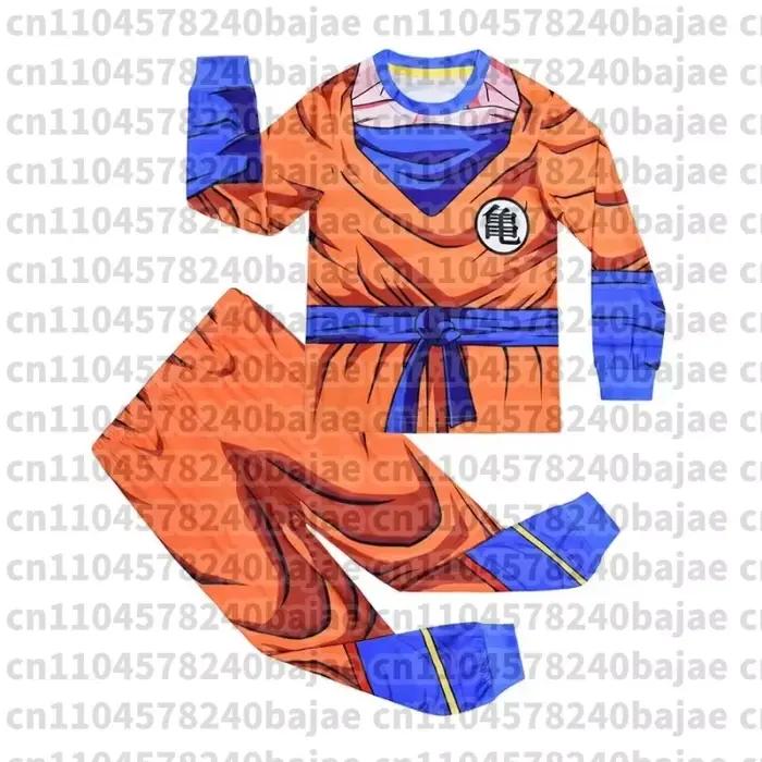 Ensemble pyjama Dragon Ball Goku pour enfant, vêtements de nuit doux, vêtements de maison amples, pantalon à manches longues, costume de printemps et d'automne, cadeaux