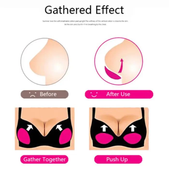 1 Paire de Soutiens-Gorge Adhésifs Push-Up avec Éponges Épaisses, Coussinets Améliorateurs de Poitrine en Silicone Amovibles, Soutien-Gorge Invisible pour Maillot de Bain