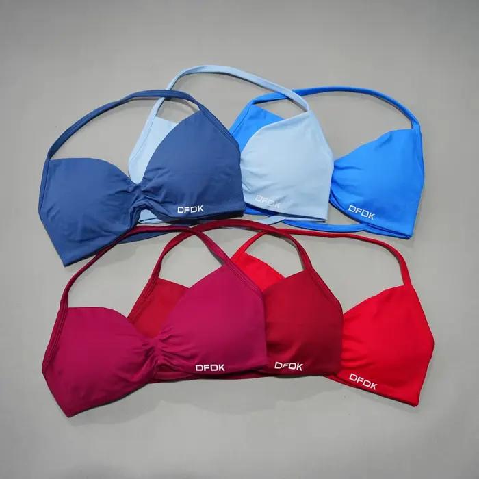 DFDK 26 Nouveau soutien-gorge de sport dos croisé pour femme, maintien fort, effet push-up, respirant, pour yoga, gym, course et entraînement