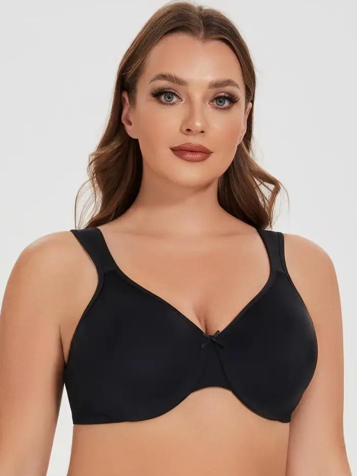 MELENECA Soutien-gorge minimiseur sans couture sans doublure confortable grande taille à armatures pour femme