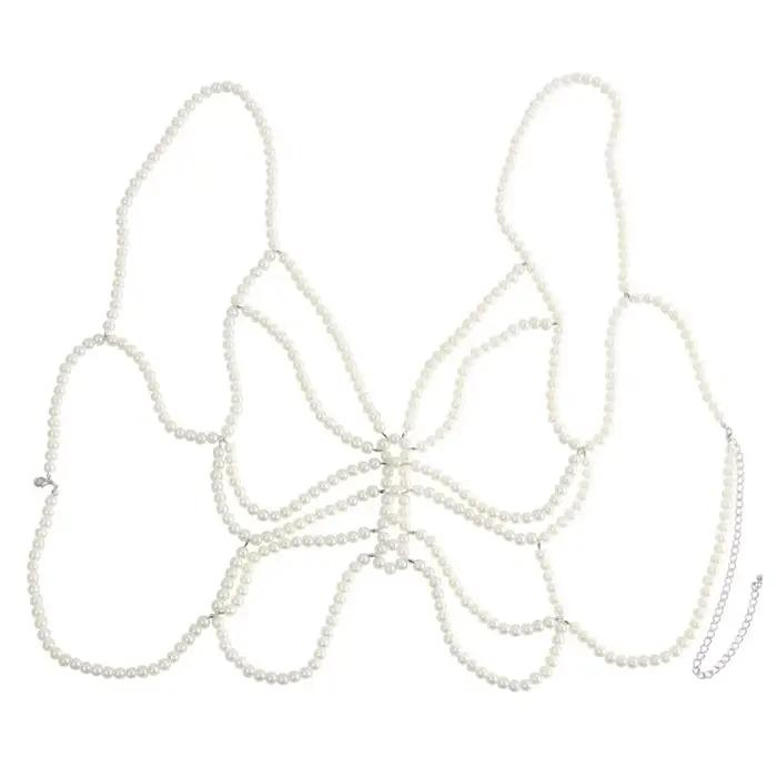 Chaîne de poitrine en perles pour femme, chaîne de poitrine, chaîne de poitrine, Bikini Sexy, soutien-gorge, fête d'anniversaire, danse, ornements de corps