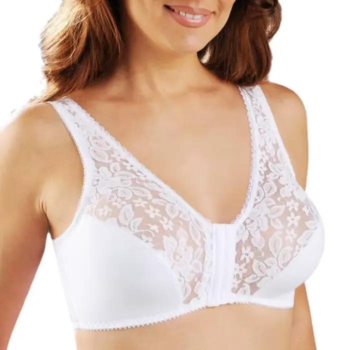 Soutien-gorge en dentelle haut de gamme tendance avec fermeture avant et coussinets intégrés, respirant et confortable, style sport, pour jeunes femmes