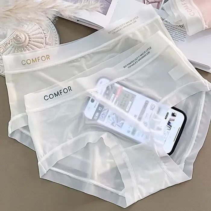 Culotte femme Sexy soie glacée culotte sans couture séchage rapide couleur unie sous-vêtements confortables slips féminins Cool Lingeri