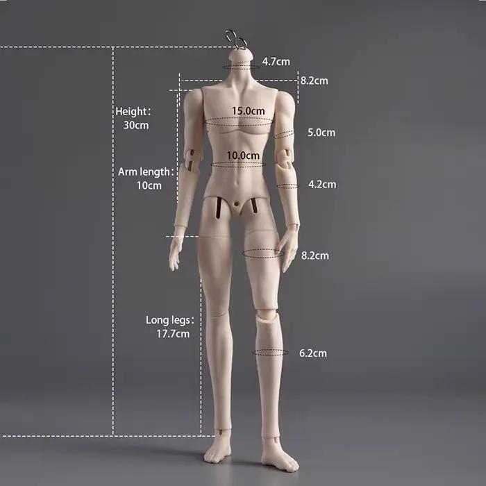 Corps de poupée BJD masculin 1/6, 30 cm, corps de remplacement pour figurine d'action masculine, couleur crème, accessoires pour poupée homme, compatible avec les têtes GSC