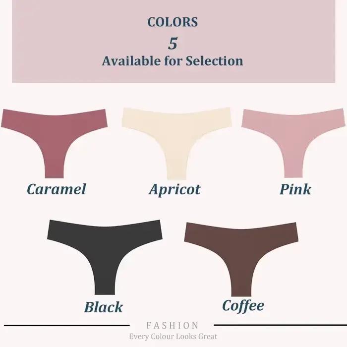 5 pièces Sexy sans couture culotte brésilienne pour femmes string femme taille basse couleur unie slips confortable Invisible string culotte