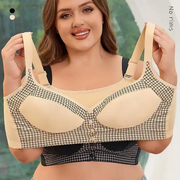 Soutien-gorge imprimé créatif de très grande taille pour femmes, sous-vêtements avec boucle avant sans fil, 36 38 40 42 44 46 48 50 52 B C D E F G