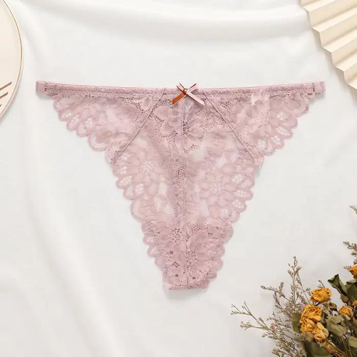 Été Cool Sexy Lingerie pour femme été femmes Sexy dentelle string dames creux respirant motif T pantalon femmes sans couture tongs