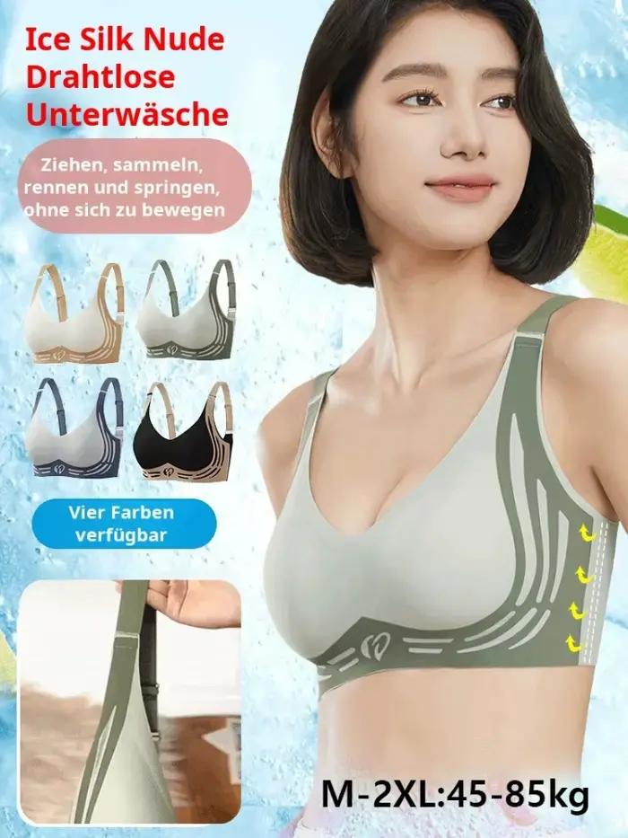 Soutien-gorge de sport pour femme anti-affaissement, ajustable, pour petites poitrines, motif cœur, color-block, sans couture, haute élasticité, effet liftant et sculptant