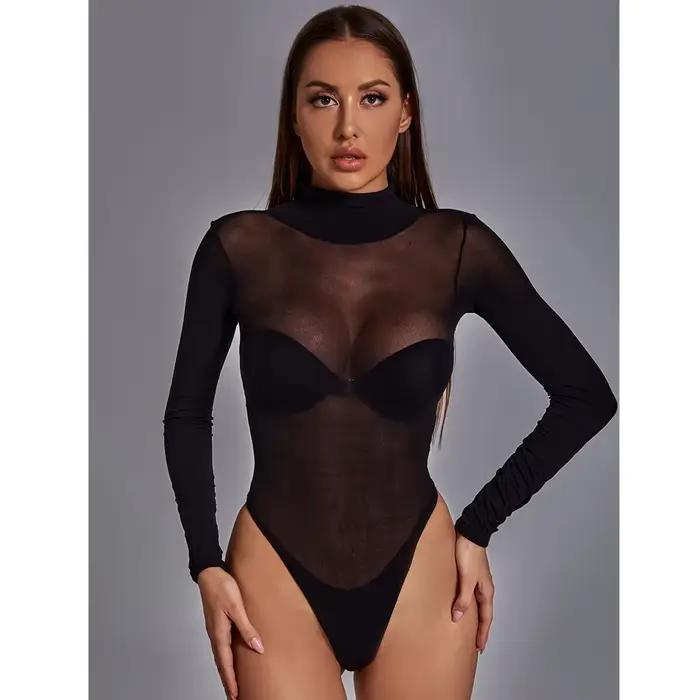 Body une pièce pour femmes, combinaison transparente érotique exotique, tenue de soirée en boîte de nuit, Lingerie érotique serrée, vêtements de nuit féminins
