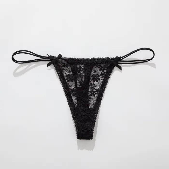 Culottes en dentelle à nœud, lingerie sexy pour femme, tenue quotidienne à la maison, strings unis, sous-vêtements pour femme, culottes taille basse respirantes, Трусы Женские