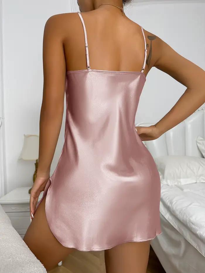 Vêtements de nuit pour femmes d'été, robe de nuit simple et polyvalente avec col en V, pyjama tendance, jupe courte confortable pour la maison