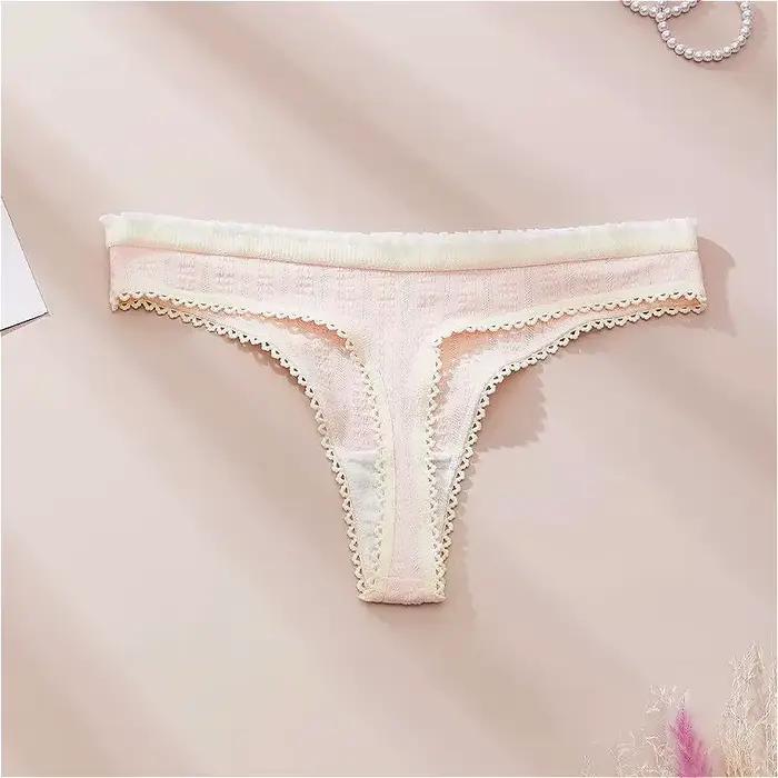 Lingeries Sexy pour femmes, culotte imprimée mignonne, tongs en coton, printemps été, doux, nœud chaud, string pour femmes