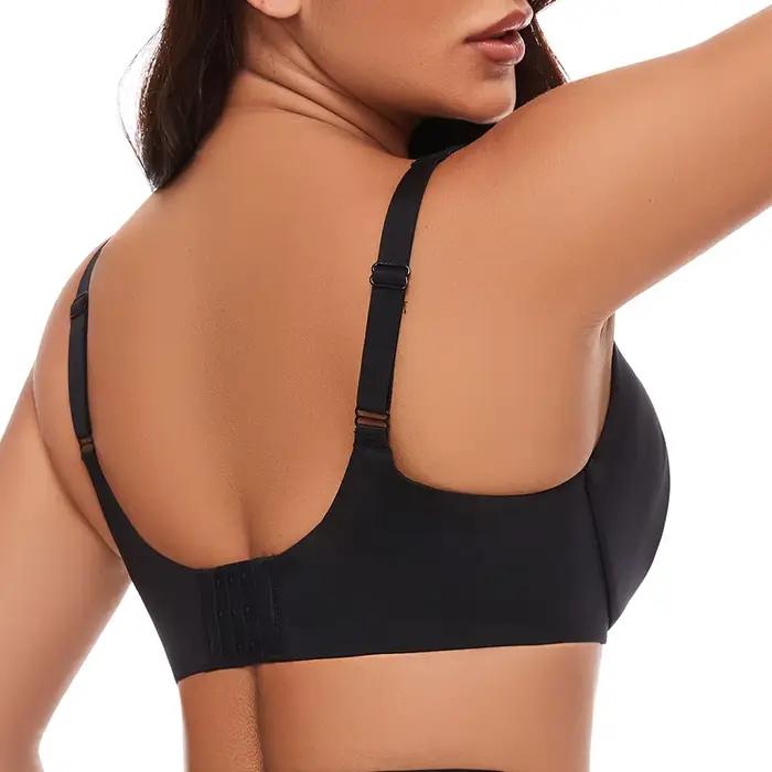 Soutien-gorge invisible pour femmes tous les jours, design sans couture, armatures, fermeture dos, polyester et élasthanne, confort et pousse vers le haut