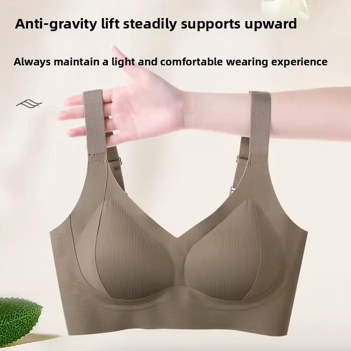 Soutien-gorge sans fil sans couture pour femme grande taille, effet push-up, avec maintien dorsal, réduction des bourrelets latéraux, fermeture dorsale, lingerie 2XL