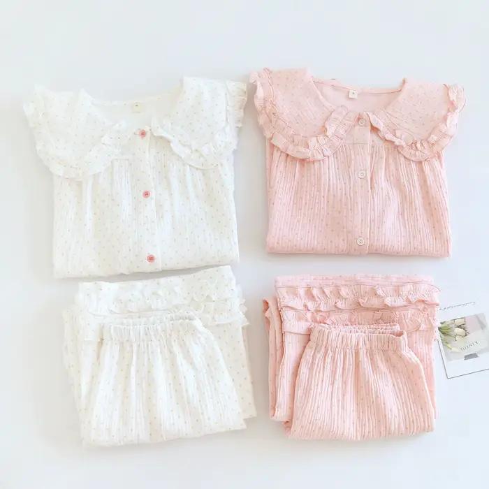 Pyjama femme printemps 2026, 100% coton, col marin, pyjama de maison pour femme, vêtements de détente d'automne, vêtements de nuit