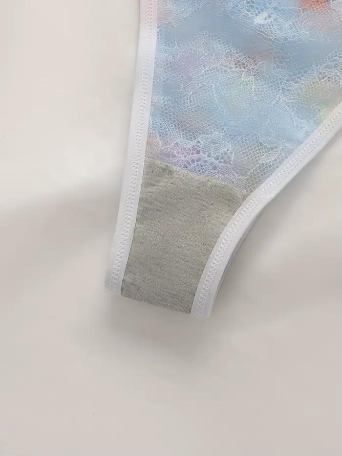 Dámský sexy průhledný krajkový lingerie set s ocelovými obroučkami