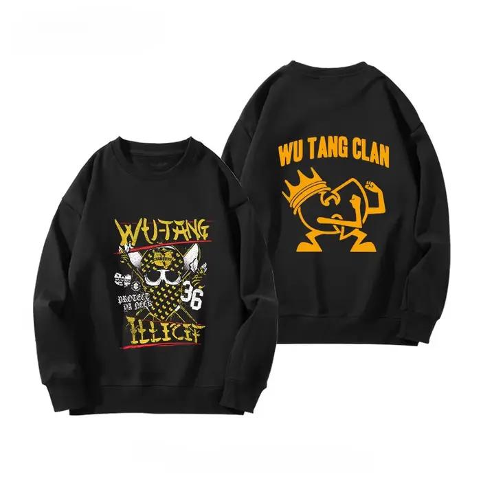 Sweat à capuche col rond Wu-Tang Clan pour garçons – Style rétro vintage, tendance et polyvalent, idéal pour la ville