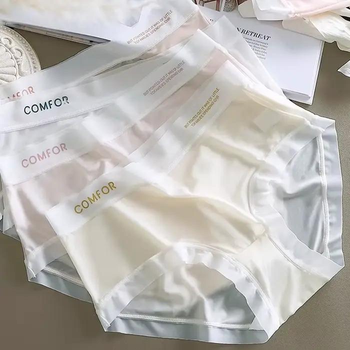 Culotte femme Sexy soie glacée culotte sans couture séchage rapide couleur unie sous-vêtements confortables slips féminins Cool Lingeri
