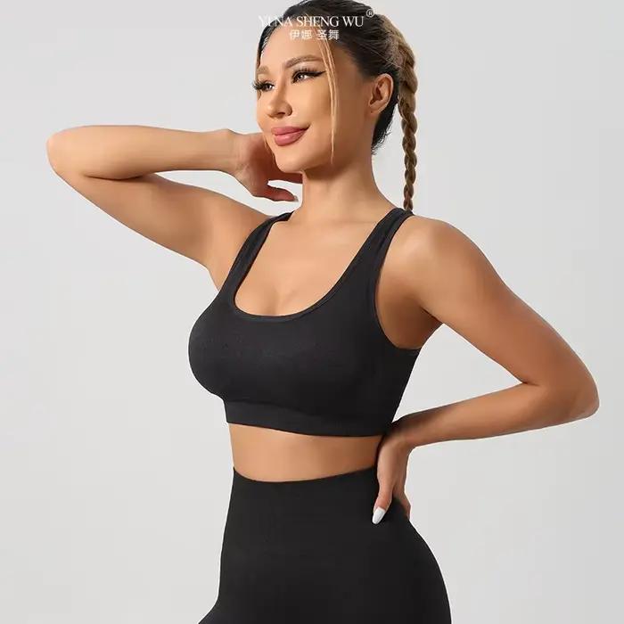 Soutien-gorge rembourré Push Up sans fil pour femme, sous-vêtements rembourrés, haut d'entraînement, chemise de sport, yoga, course à pied, fitness, nouveau