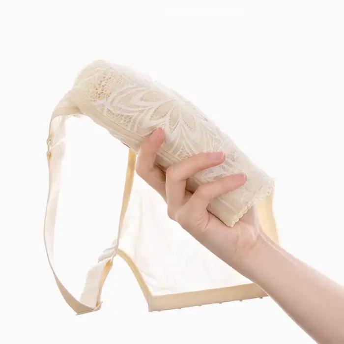Soutien-gorge froncé Ultra-fin BCDEFG, bonnet complet réglable, Anti-affaissement, grande poitrine d'été, petite dentelle pour femmes, Anti-vide
