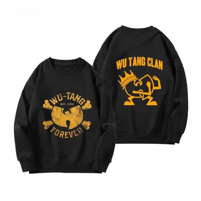 Sweat à capuche col rond Wu-Tang Clan pour garçons – Style rétro vintage, tendance et polyvalent, idéal pour la ville