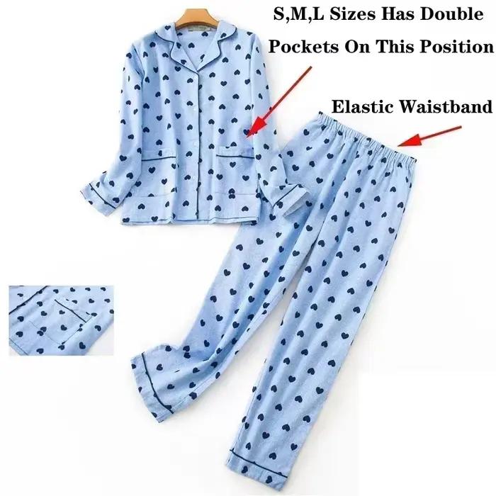 Pyjama femme grande taille S-XXXL vêtements dames flanelle coton vêtements de maison costume automne hiver pyjamas Plaid imprimé hauts de nuit