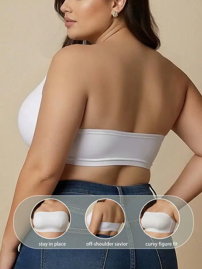 Soutien-gorge bandeau sans bretelles grande taille pour femme, sans couture, antidérapant, sans armatures, maintien anti-affaissement, pour tenues dos nu au quotidien et en soirée