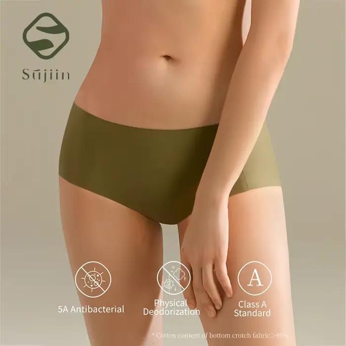SUJIIN-Culotte taille moyenne sans couture pour femme, slip invisible, respirant, anti-humidité, sous-vêtement féminin, 5A, N185