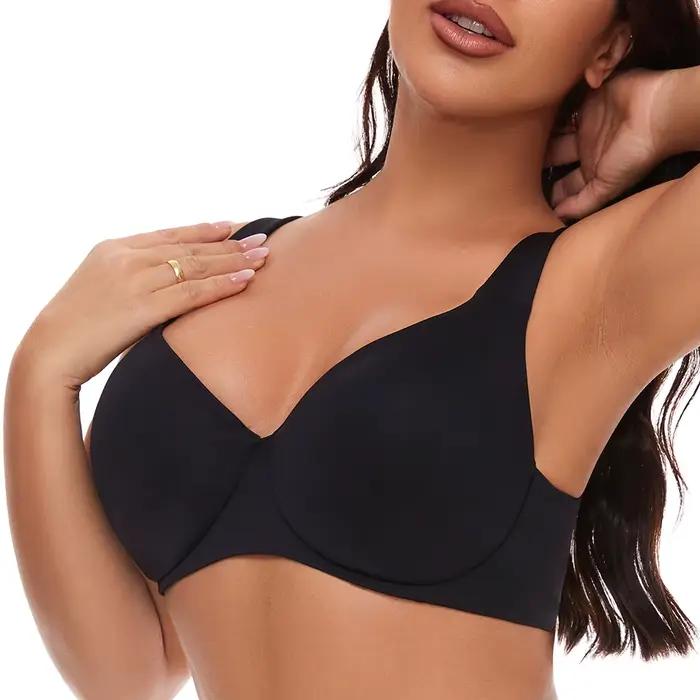 Soutien-gorge invisible pour femmes tous les jours, design sans couture, armatures, fermeture dos, polyester et élasthanne, confort et pousse vers le haut