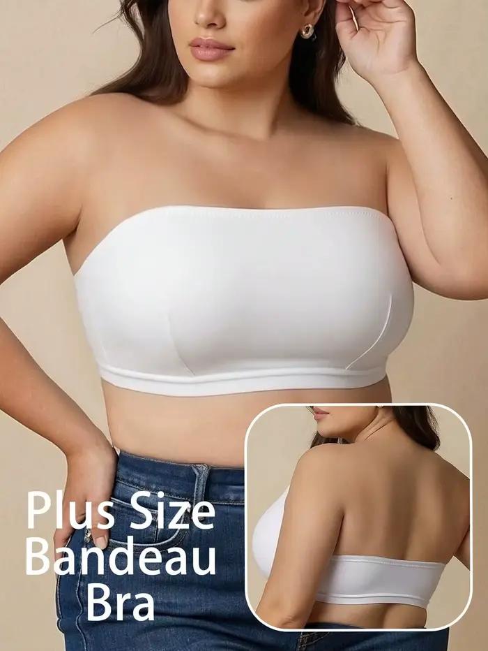 Soutien-gorge bandeau sans bretelles grande taille pour femme, sans couture, antidérapant, sans armatures, maintien anti-affaissement, pour tenues dos nu au quotidien et en soirée