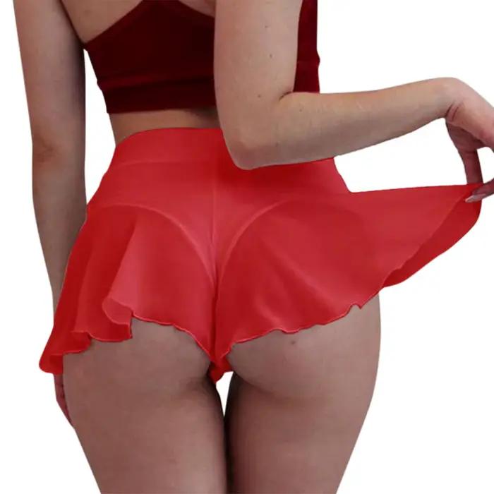 Culotte sexy à volants pour femmes, sous-vêtement taille haute, confortable, solide, pour documents, discothèque