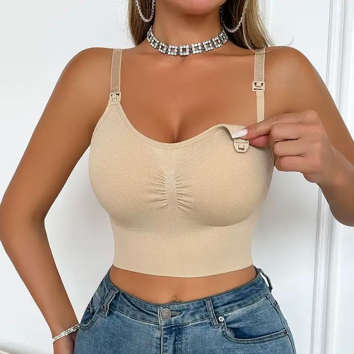 Soutien-gorge d'allaitement nu pour femmes de haute qualité avec crochets sans fil rembourrage détachable haut confortable soutien-gorge d'allaitement pliable