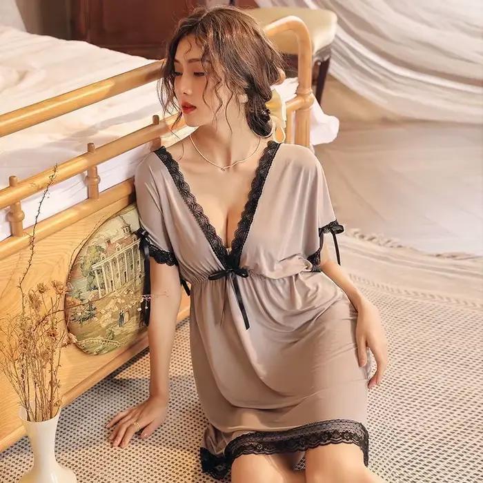 Chemise de nuit sexy pour femmes, robes courtes, pyjamas, vêtements de maison, vêtements de nuit mignons, dédoublement des fonctions, spanWhatever Night Lingeries