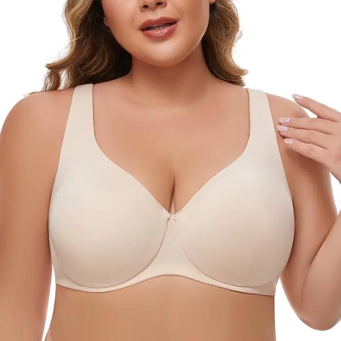 Soutien-gorge invisible pour femmes tous les jours, design sans couture, armatures, fermeture dos, polyester et élasthanne, confort et pousse vers le haut
