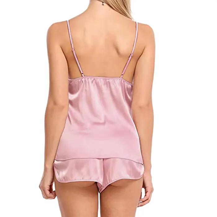Pyjama Sexy transparent pour femmes, vêtements de nuit, Camisole et short, noir, gris, confortable, décontracté, été