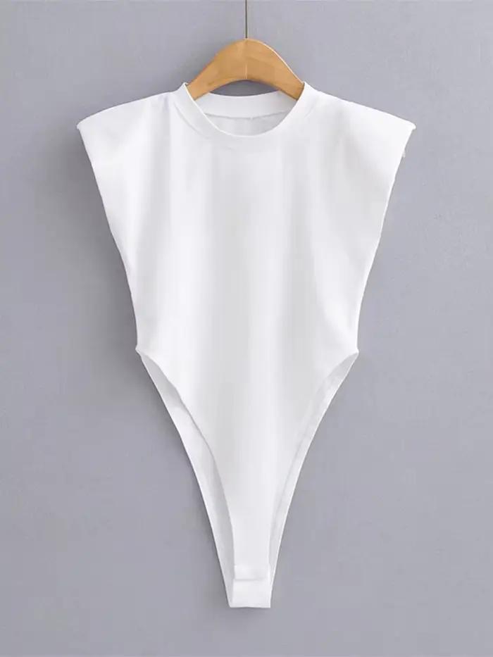 Sexy dámské letní jednodílné body s vycpávkami, černé, bez rukávů, bílé