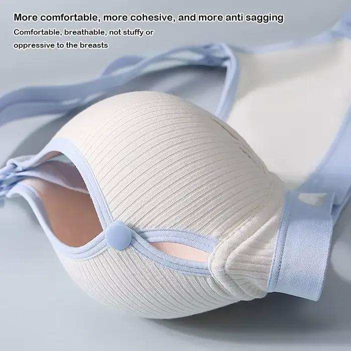 Soutien-gorge d'allaitement à double boucle, push-up, anti-affaissement, en pur coton, confortable, pour la grossesse et l'allaitement