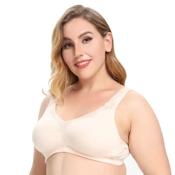 BCHRAYIUP Soutien-Gorge sans Armature Non rembourré Femme à Couverture Totale Coton 90 95 100 105 110 115 120 AA B C D E F G