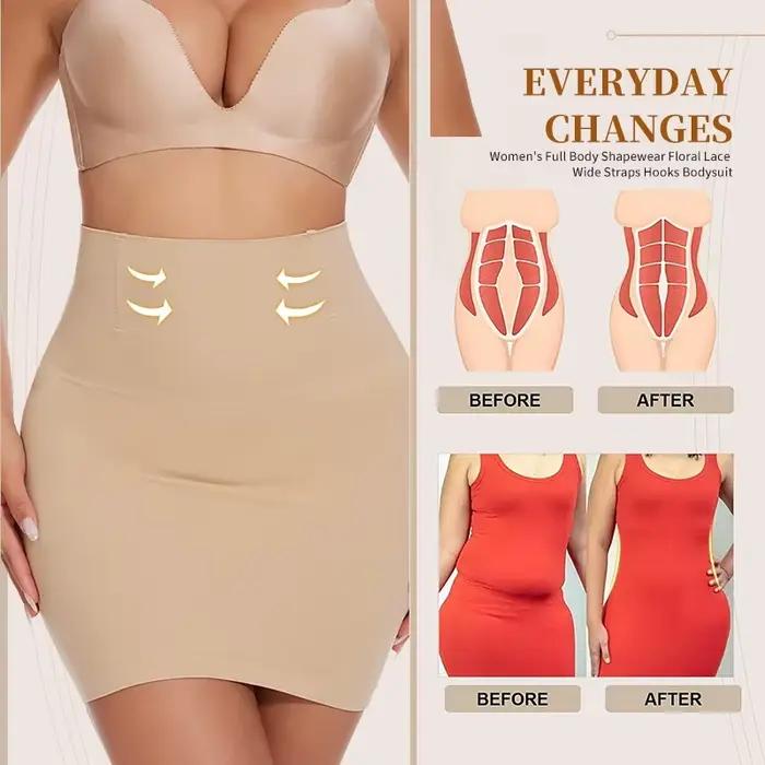 Demi-glissement Shapewear pour femmes sous les robes, culotte intégrée, taille haute, contrôle du ventre, jupes, rehausseur de fesses, robe modelante