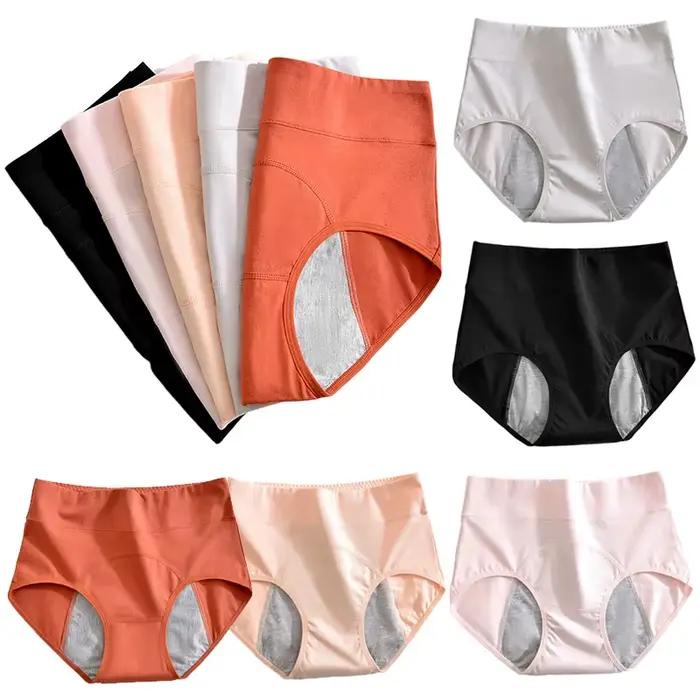 Bavlněné menstruační kalhotky, vysoký pas, menstruační prádlo