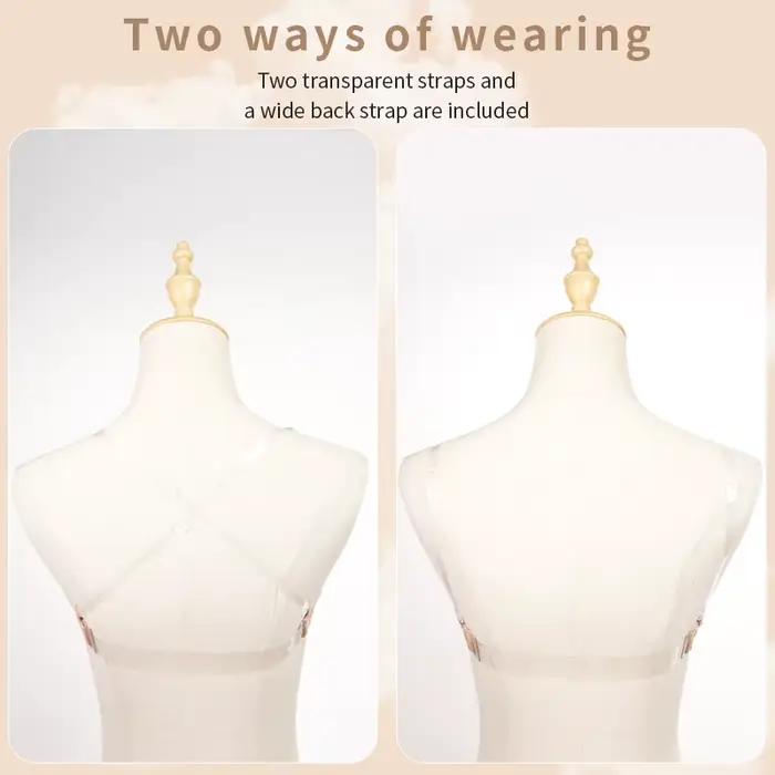 Soutien-gorge de danse nu pour femmes, sans couture, Invisible, dos transparent, sangle transparente, avec bretelles réglables, sous-vêtements de Sport