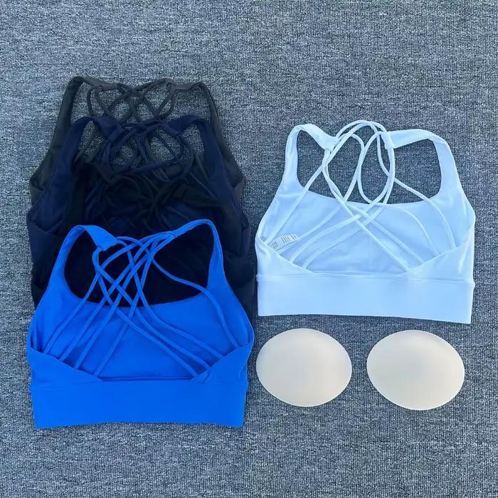 Soutien-gorge de sport pour femmes, Push Up, dos croisé, antichoc, course à pied, entraînement, sous-vêtements Yoga, hauts courts, nouvelle collection